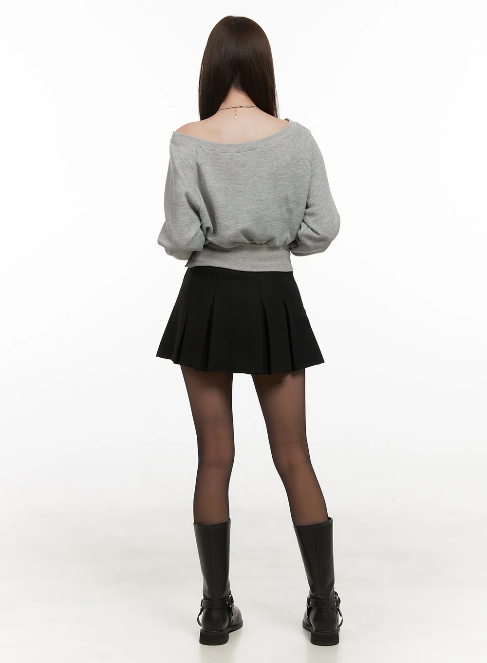 Asymmetric One-Shoulder Crop Sweatshirt OD412 - Image 4