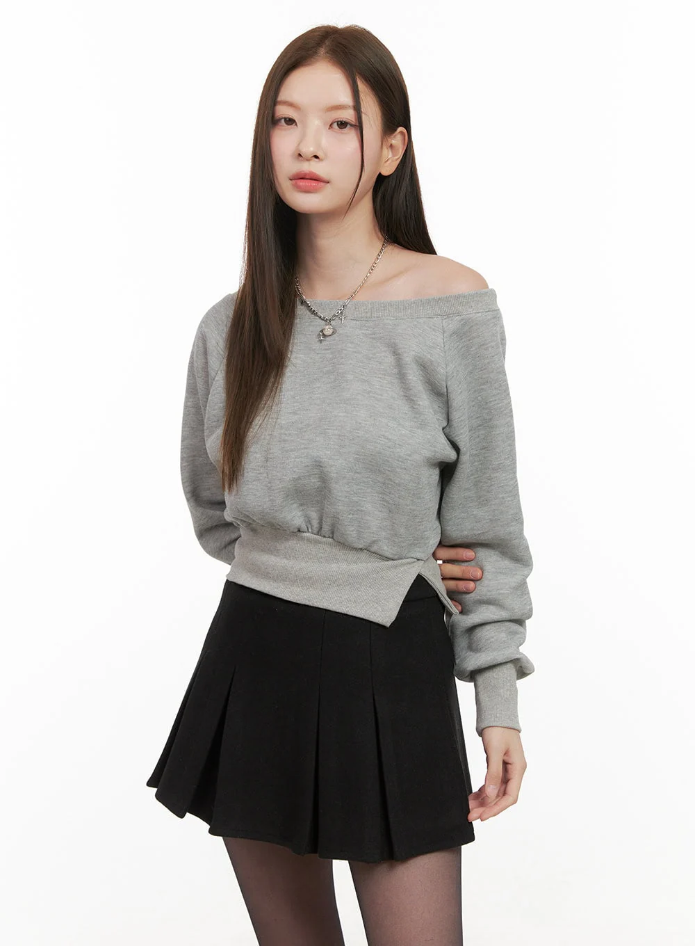 Asymmetric One-Shoulder Crop Sweatshirt OD412 - Image 5
