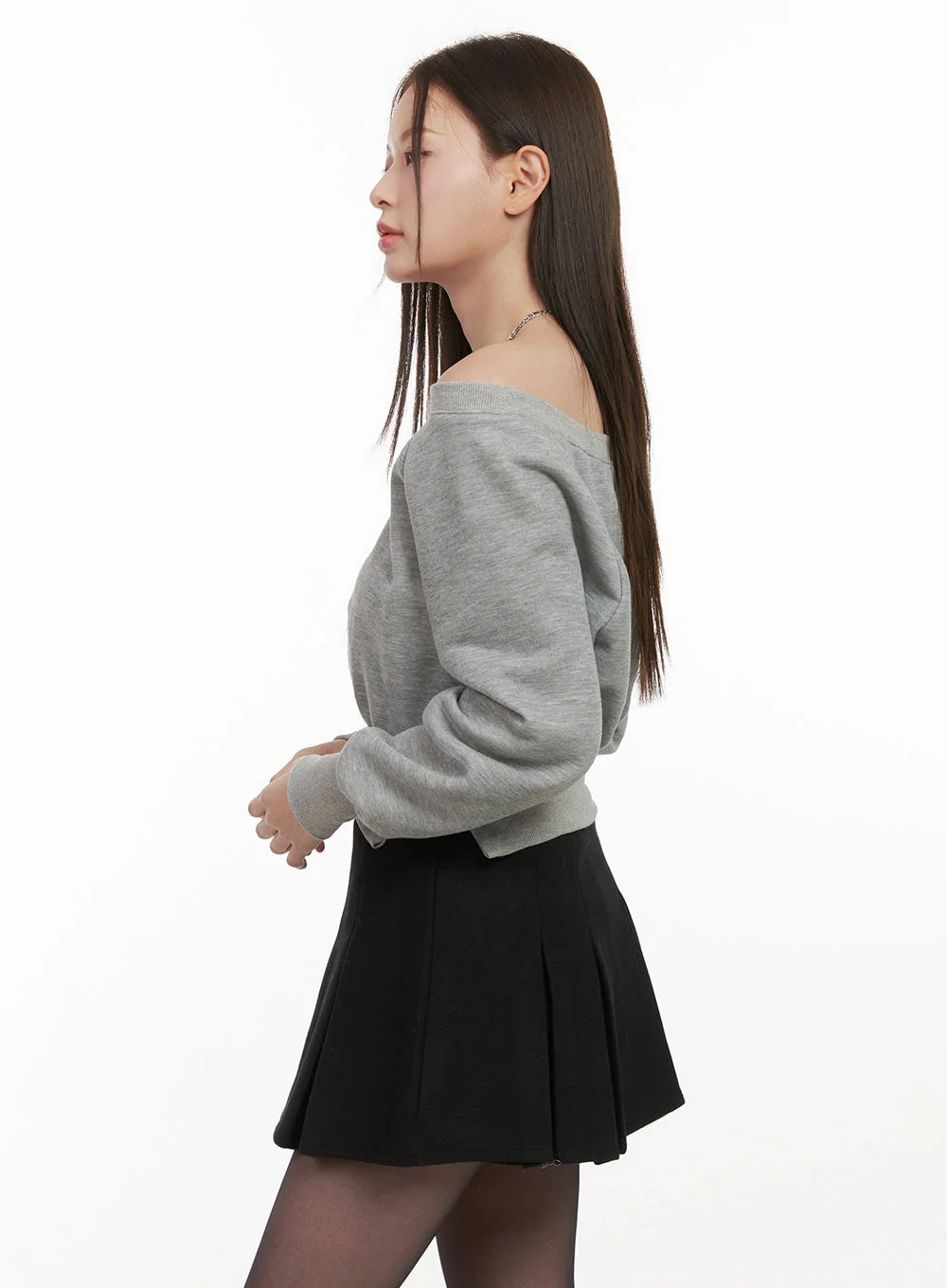 Asymmetric One-Shoulder Crop Sweatshirt OD412 - Image 6
