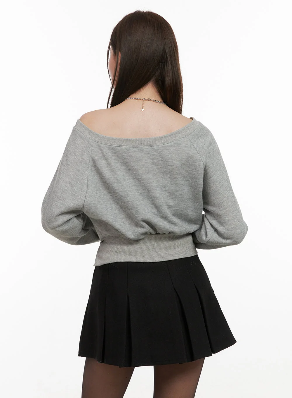 Asymmetric One-Shoulder Crop Sweatshirt OD412 - Image 7
