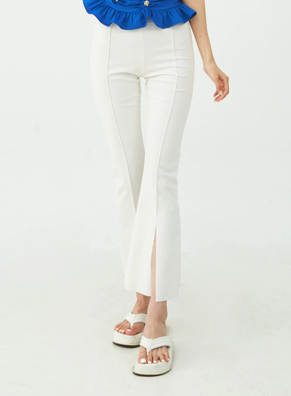 Boot-Cut Slit Banded Pants IU5 - Image 3