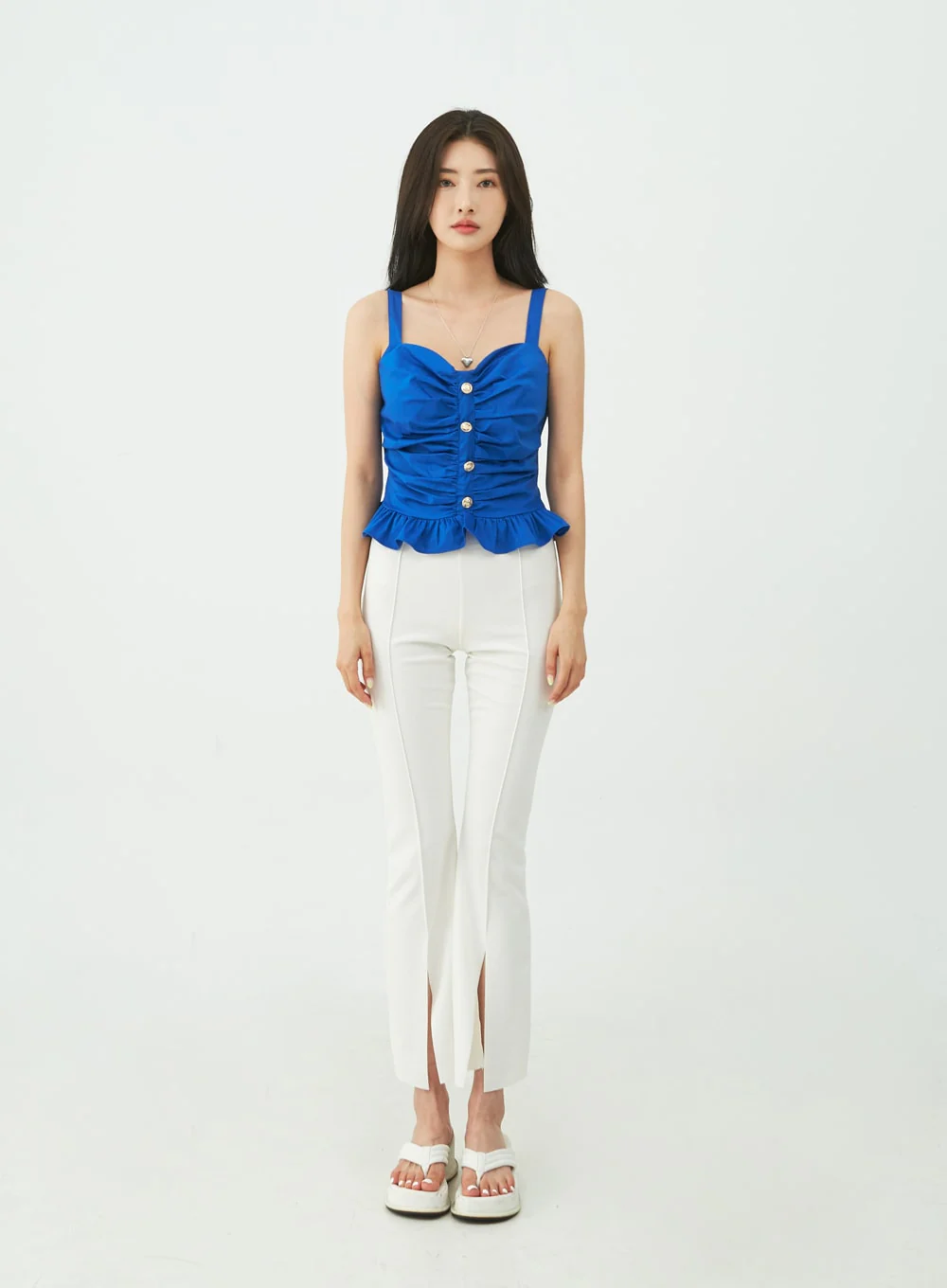 Boot-Cut Slit Banded Pants IU5 - Image 9