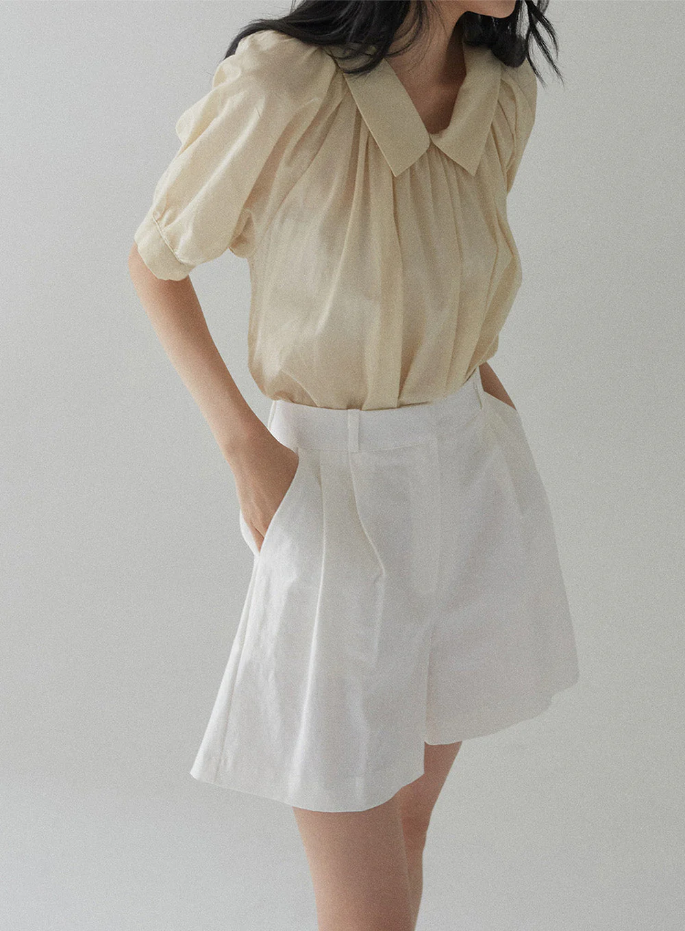 Cotton Pintuck Half Pants - Image 6