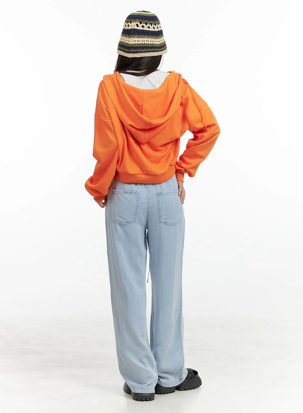 Crop Zip-Up Hoodie OL408 - Image 3