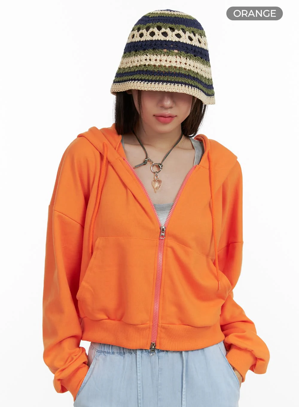 Crop Zip-Up Hoodie OL408 - Image 7