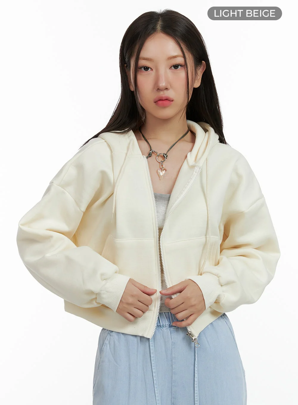 Crop Zip-Up Hoodie OL408 - Image 8