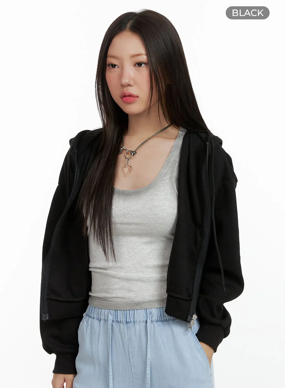 Crop Zip-Up Hoodie OL408 - Image 9