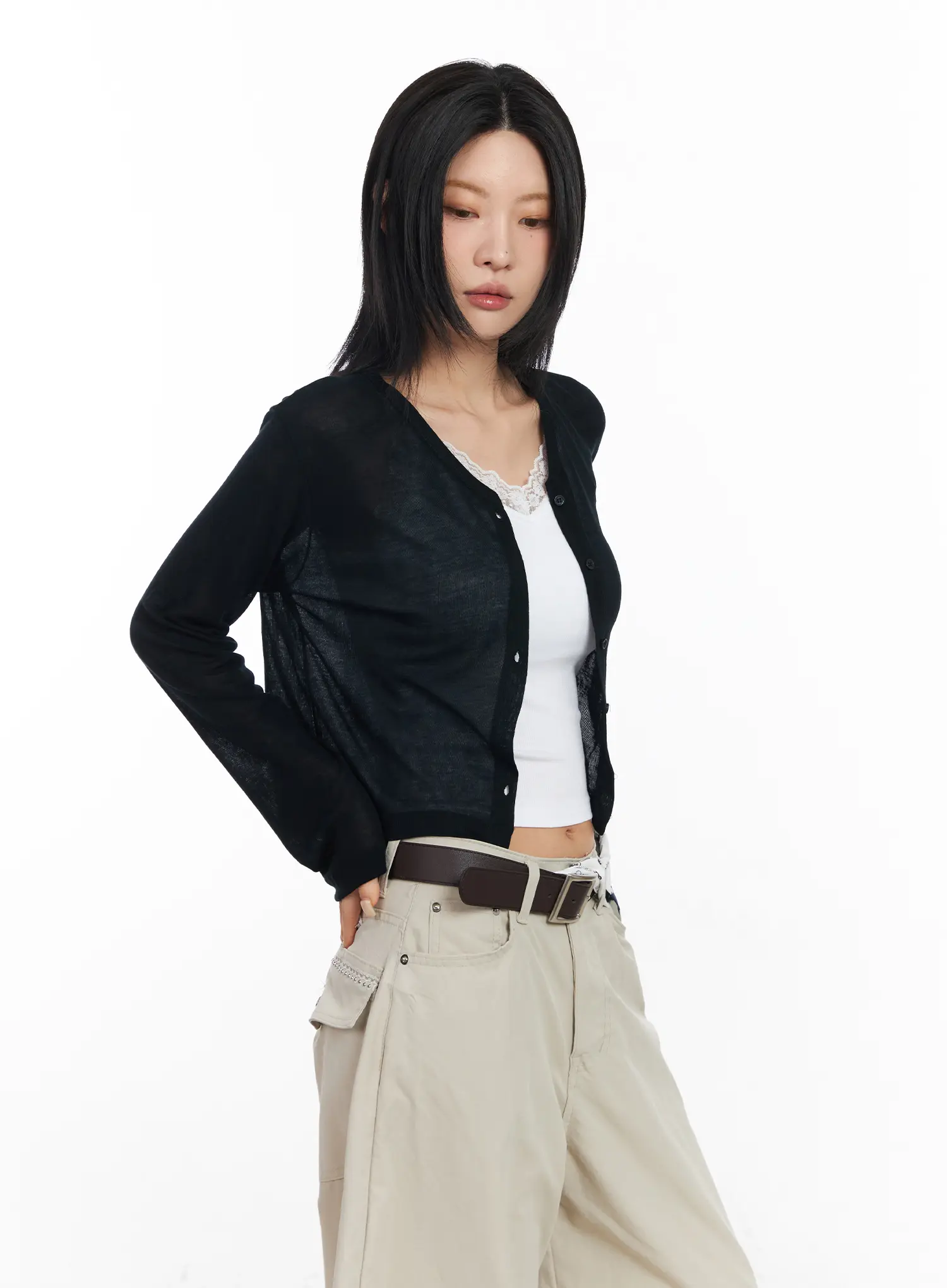 Cropped Long Sleeve Cardigan CF526 - Image 10