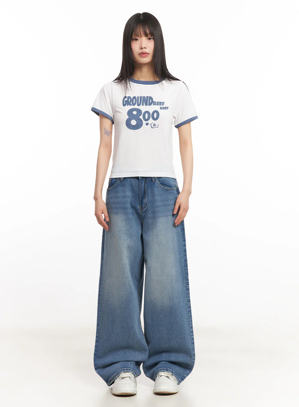 Delya Washed Wide-Leg Jeans IY502 - Image 4