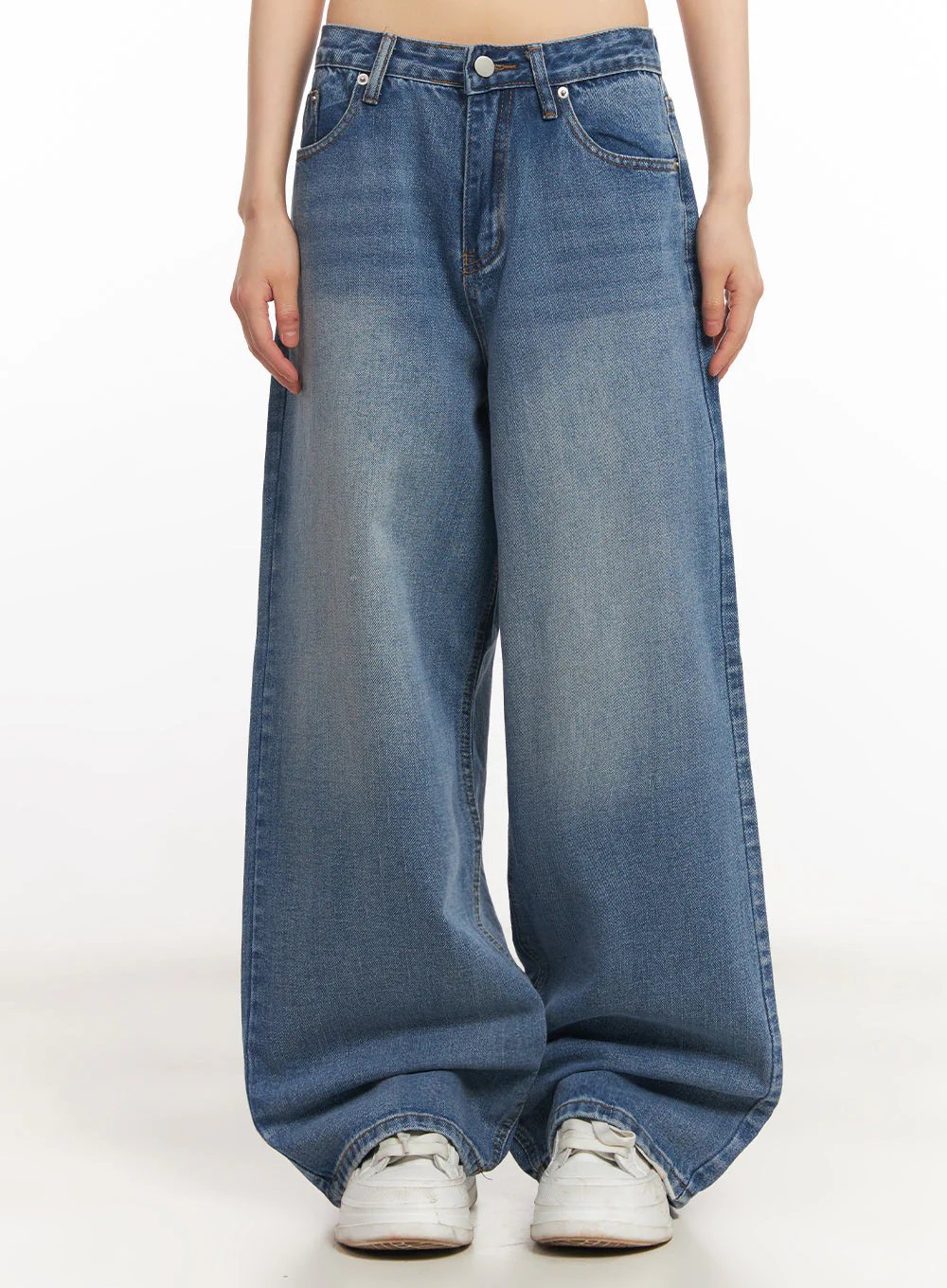 Delya Washed Wide-Leg Jeans IY502 - Image 5