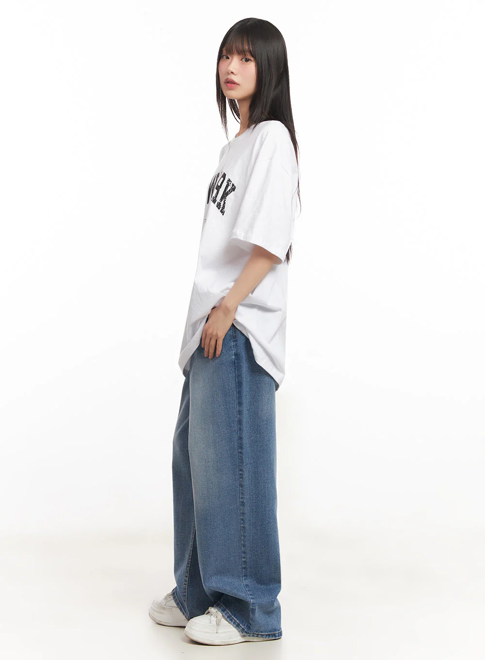 Delya Washed Wide-Leg Jeans IY502 - Image 7