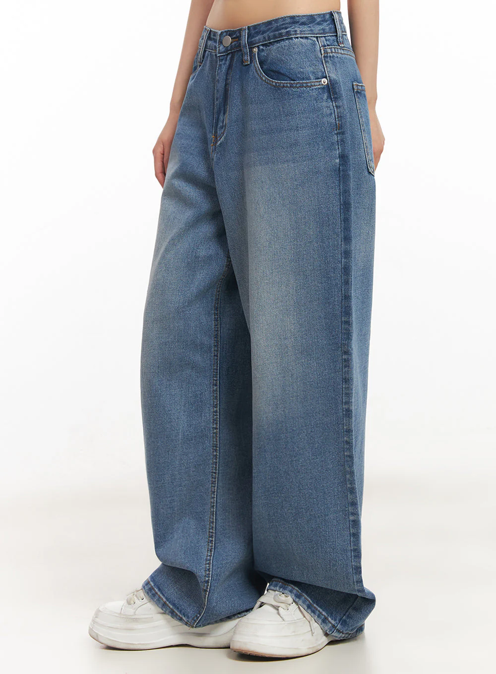 Delya Washed Wide-Leg Jeans IY502 - Image 9