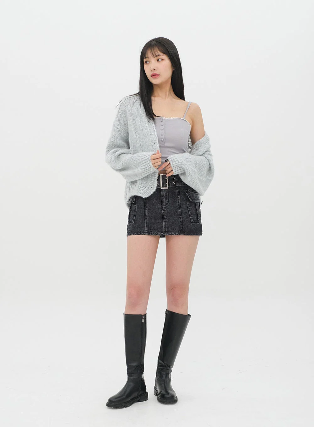 Denim Mini Skirt J21 - Image 14