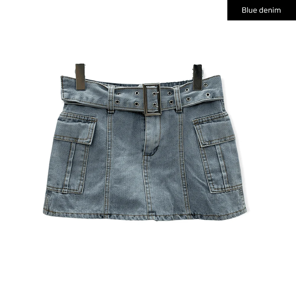 Denim Mini Skirt J21 - Image 15