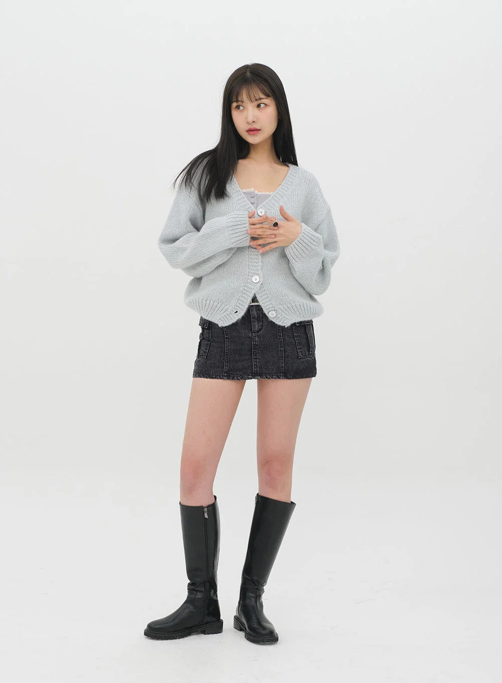 Denim Mini Skirt J21 - Image 3