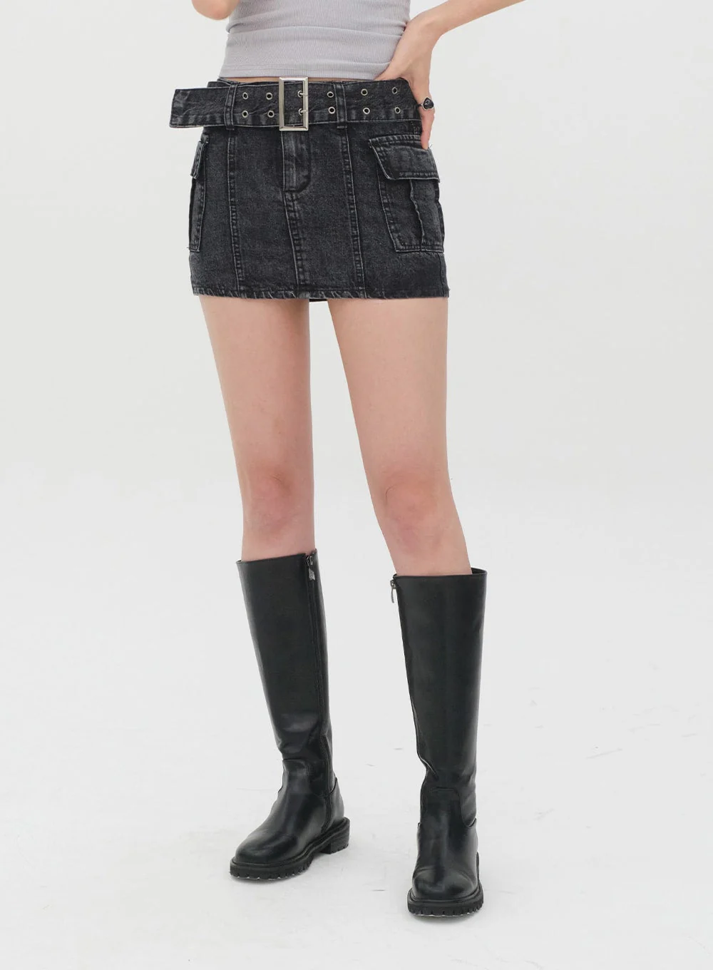 Denim Mini Skirt J21 - Image 9