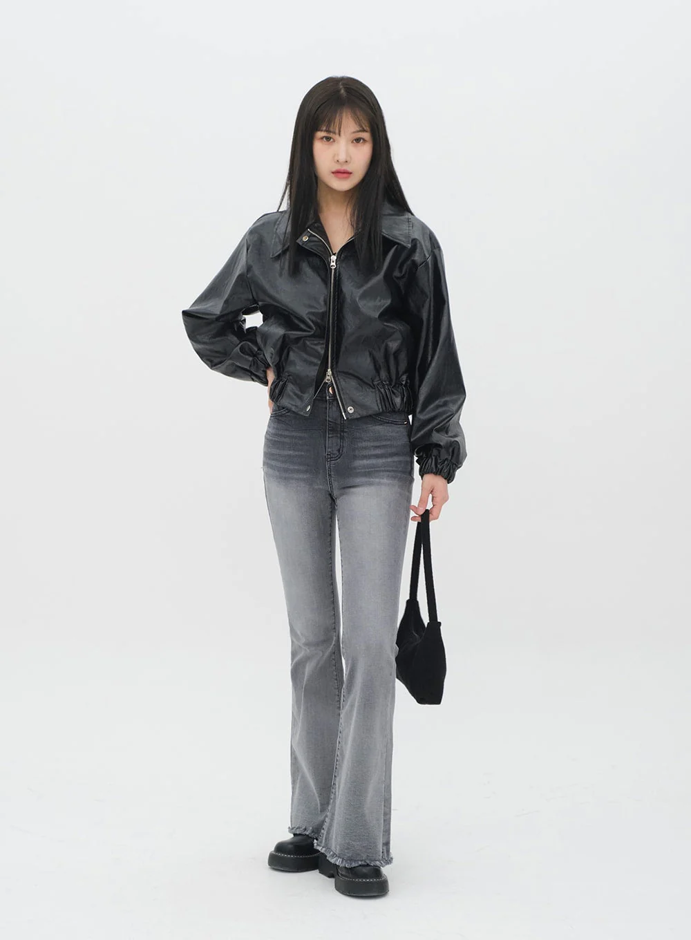 Faux Leather Crop Jacket J19 - Image 10