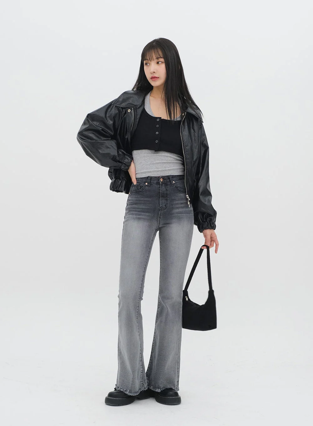 Faux Leather Crop Jacket J19 - Image 13