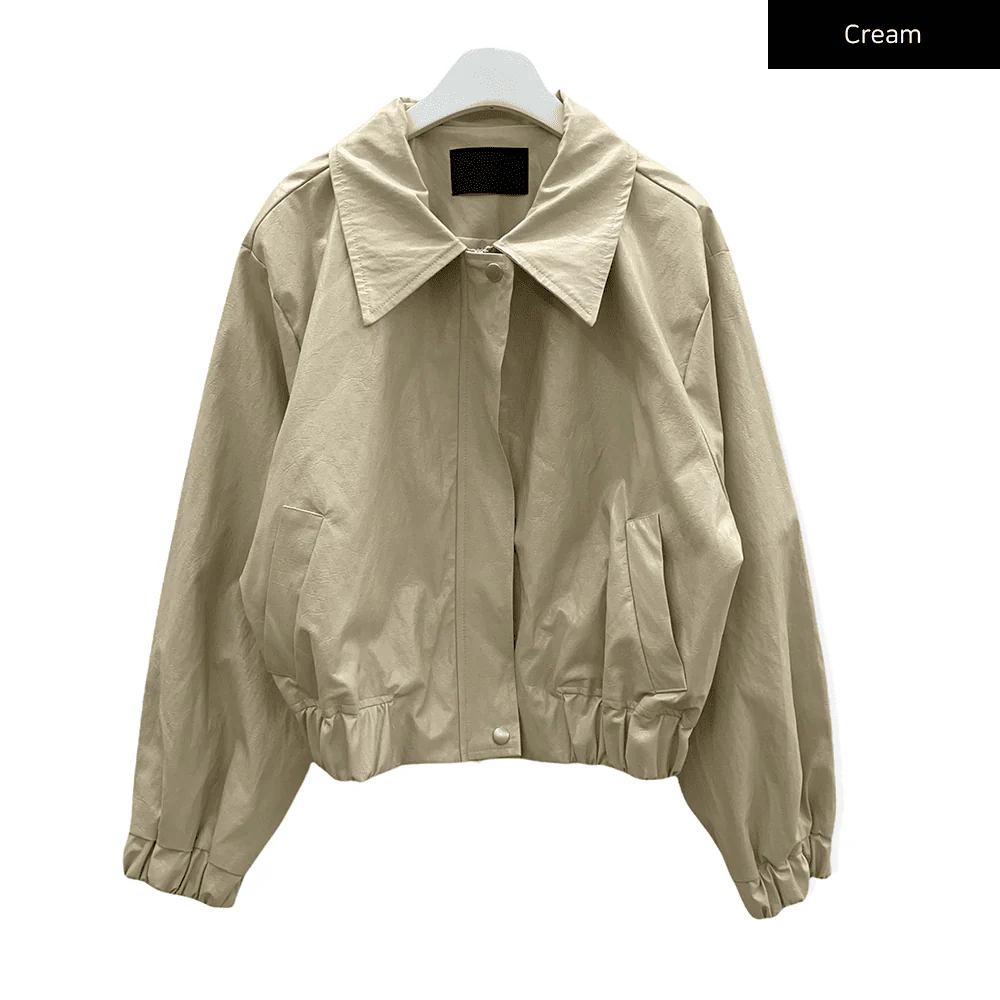 Faux Leather Crop Jacket J19 - Image 15