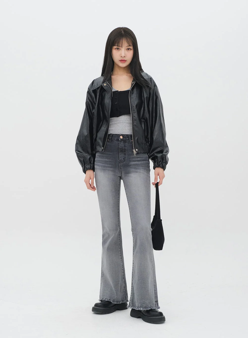 Faux Leather Crop Jacket J19 - Image 3