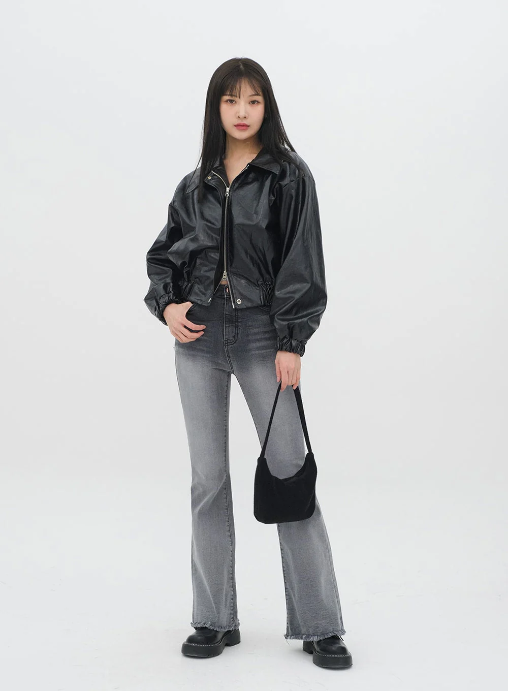 Faux Leather Crop Jacket J19 - Image 7