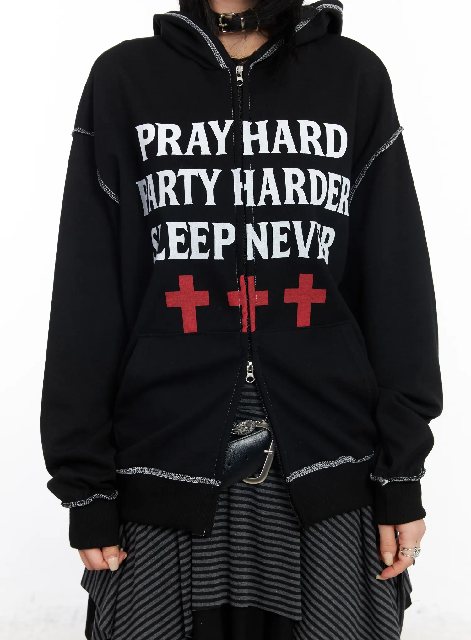Graphic Zip-Up Hoodie CF527 - Image 5