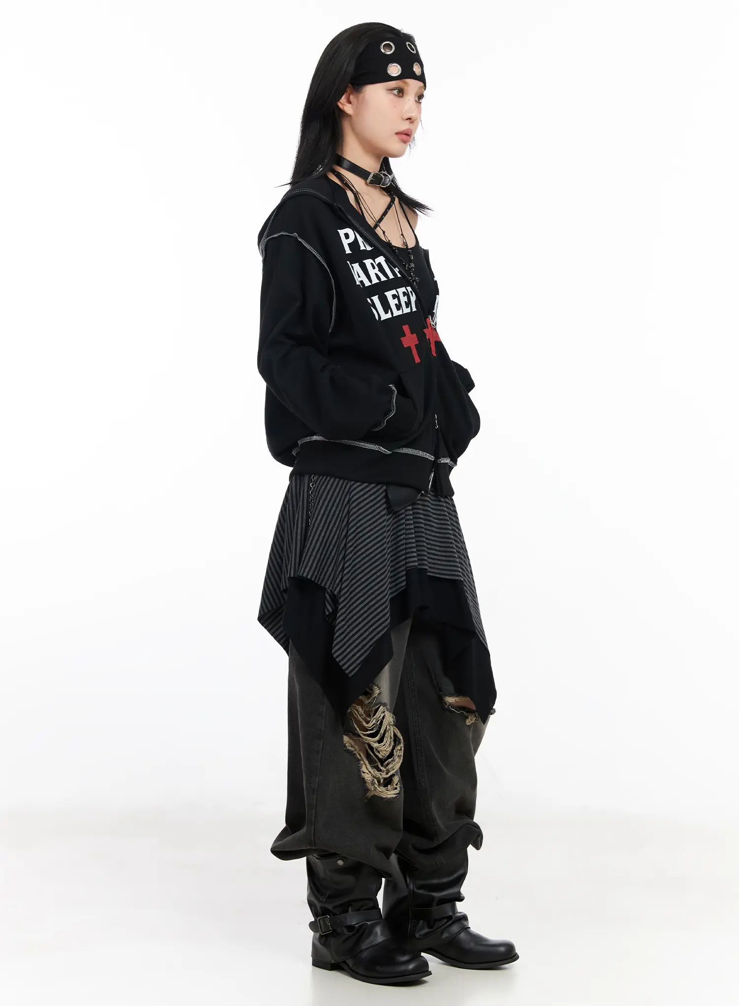 Graphic Zip-Up Hoodie CF527 - Image 6