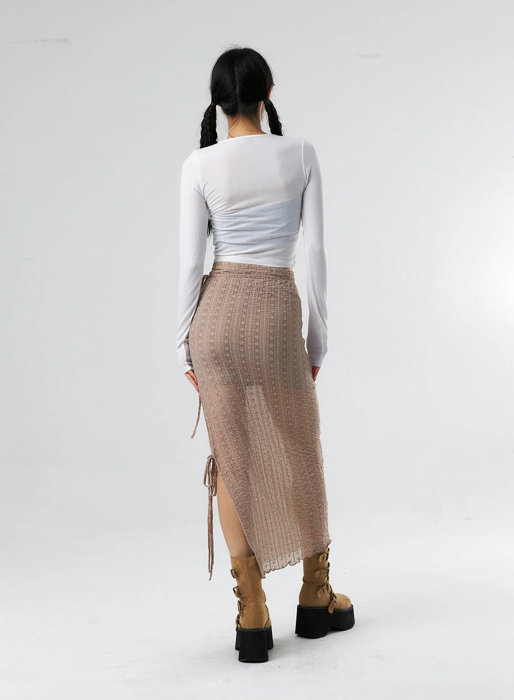 Lace X Strap Maxi Skirt IS327 - Image 10