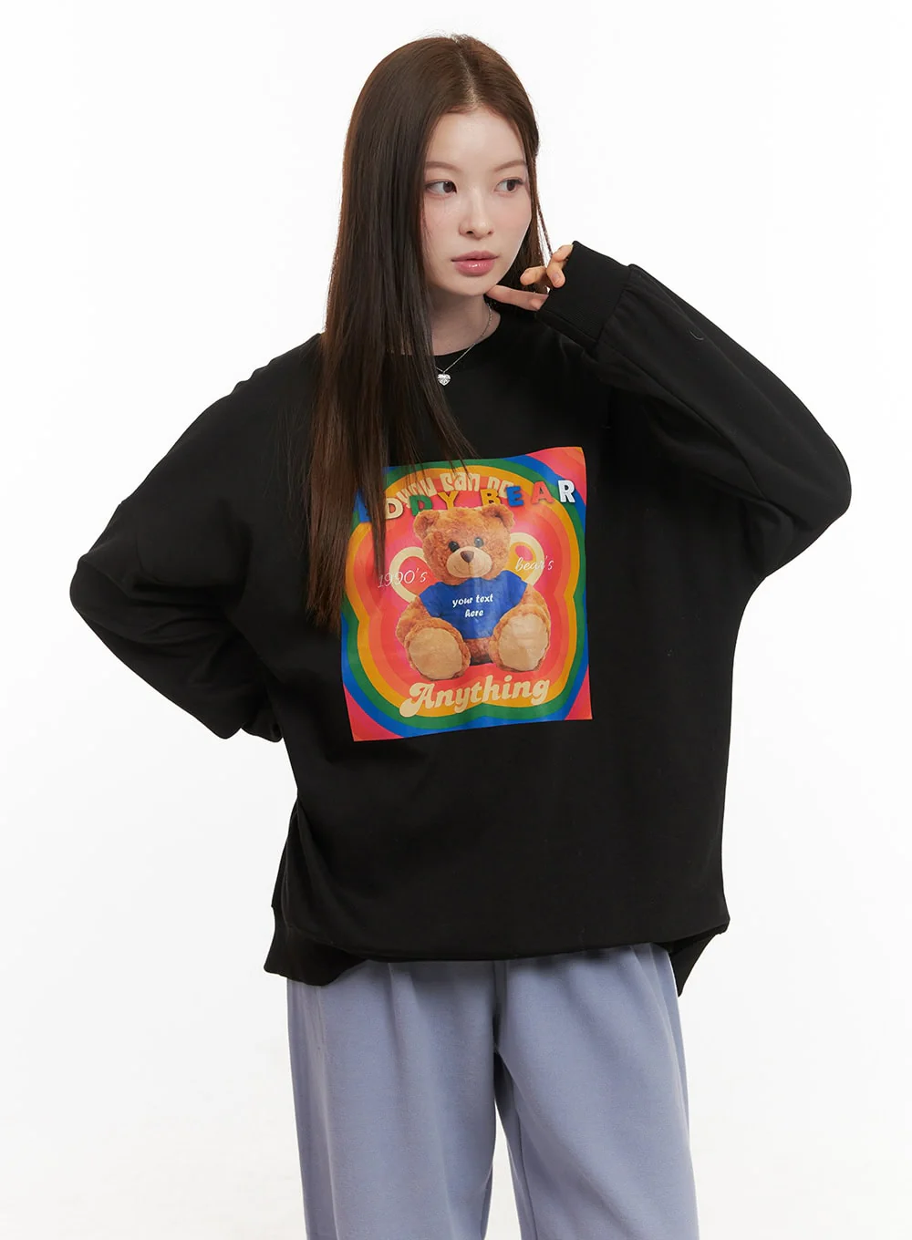 Long Sleeve Cotton Graphic Hoodie OD418 - Image 10
