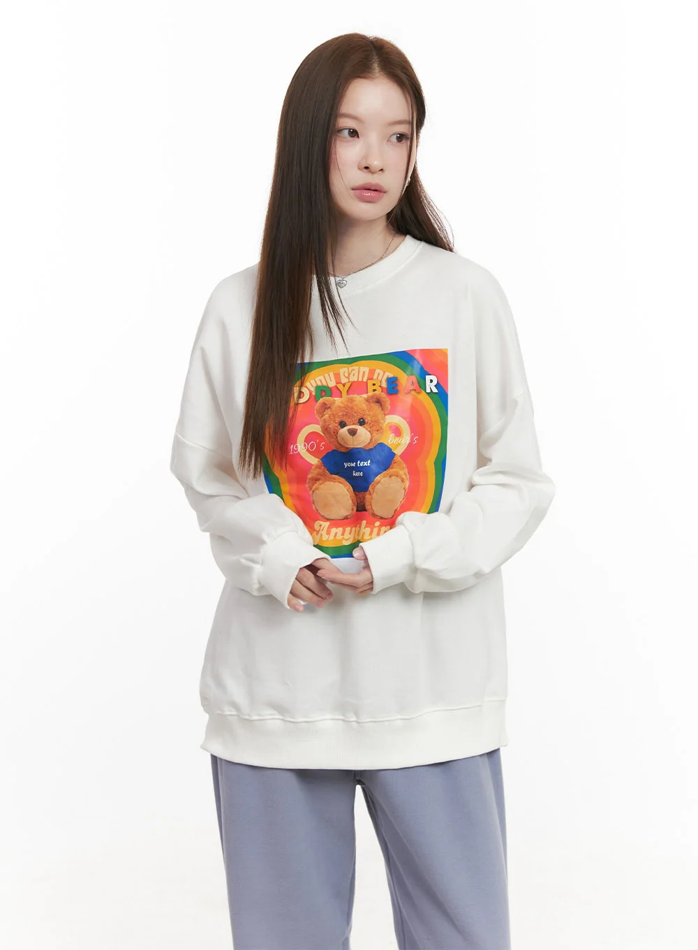 Long Sleeve Cotton Graphic Hoodie OD418 - Image 5