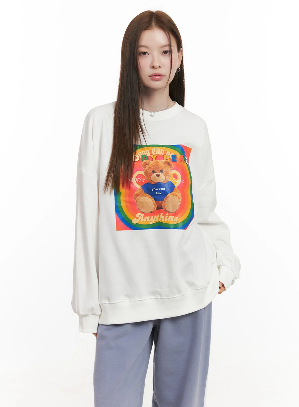 Long Sleeve Cotton Graphic Hoodie OD418 - Image 9