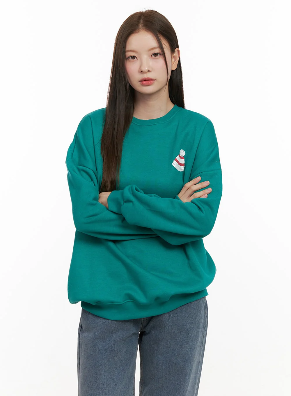 Loose-Fit Graphic Bear Crew Neck OD412 - Image 10