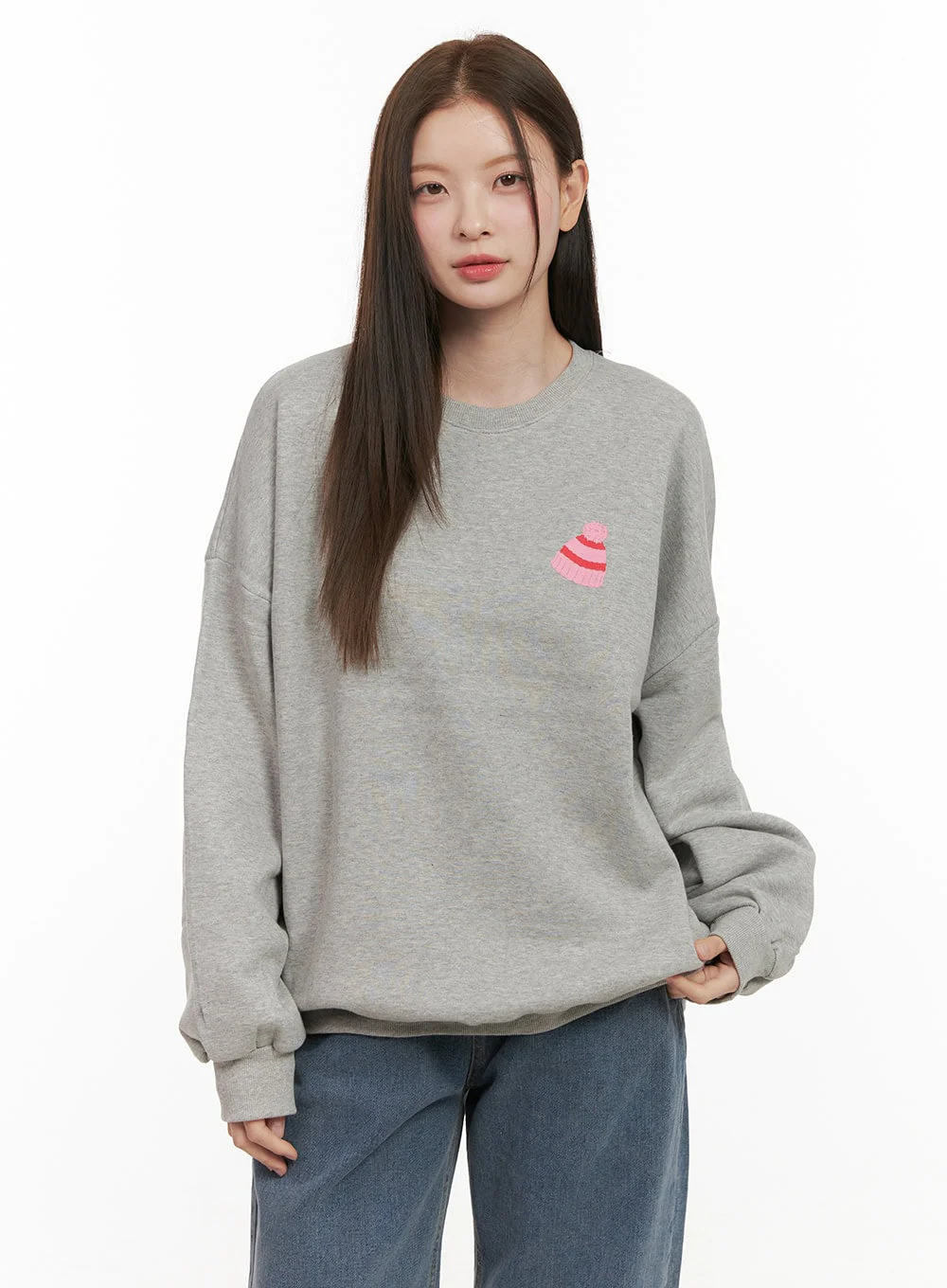 Loose-Fit Graphic Bear Crew Neck OD412 - Image 9