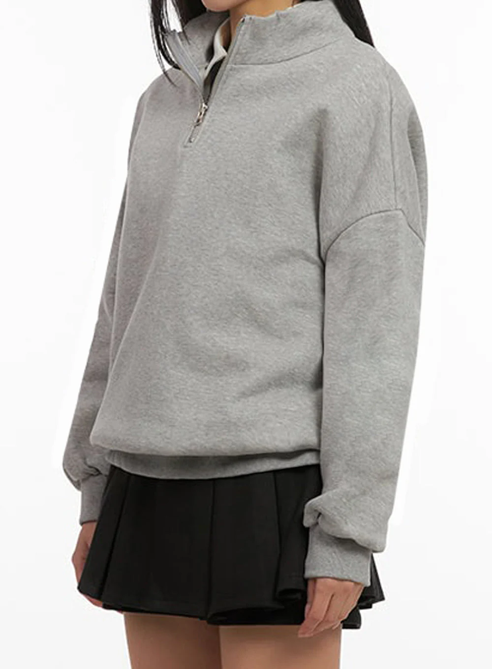 Loose-Fit Half-Zip Sweatshirt IJ503 - Image 4