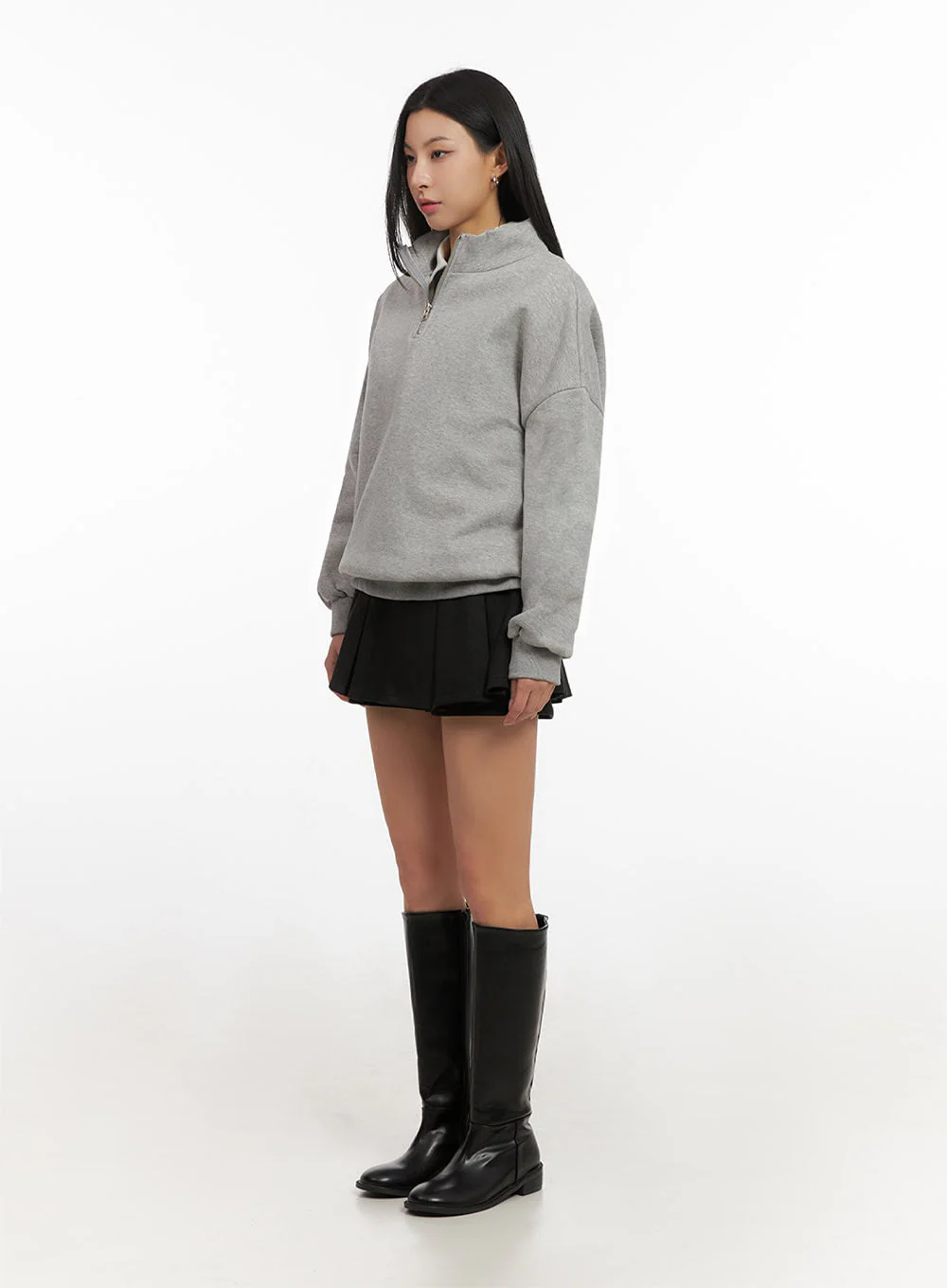 Loose-Fit Half-Zip Sweatshirt IJ503 - Image 5