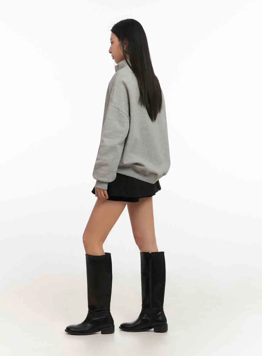 Loose-Fit Half-Zip Sweatshirt IJ503 - Image 9
