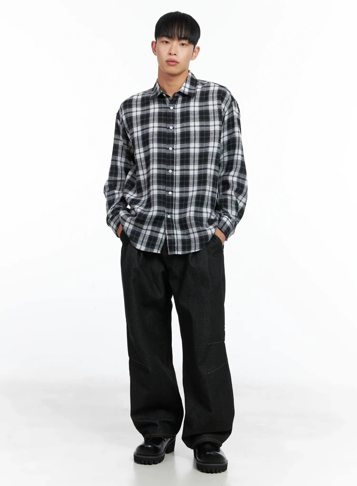 Men's Classic Plaid Shirt IN518 - Image 7