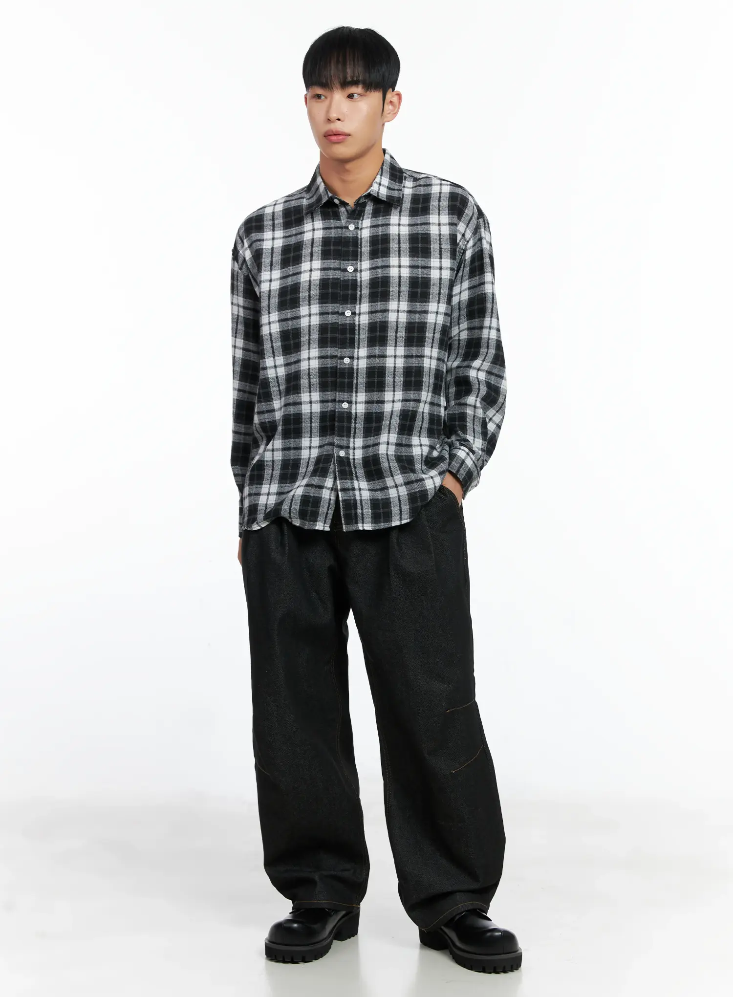 Men's Classic Plaid Shirt IN518 - Image 8