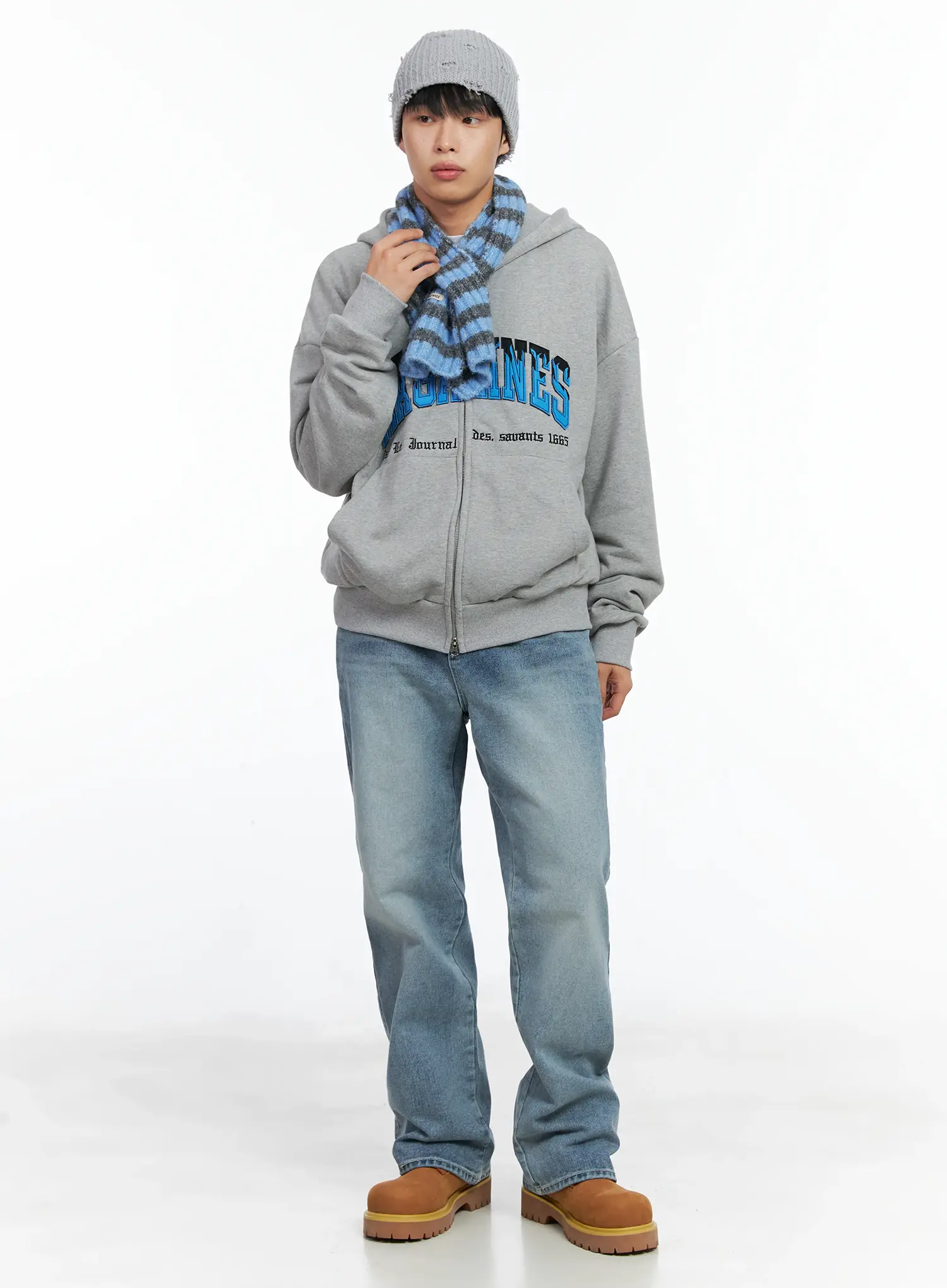 Men's Graphic Magazine Zip-Up Hoodie IN518 - Image 9