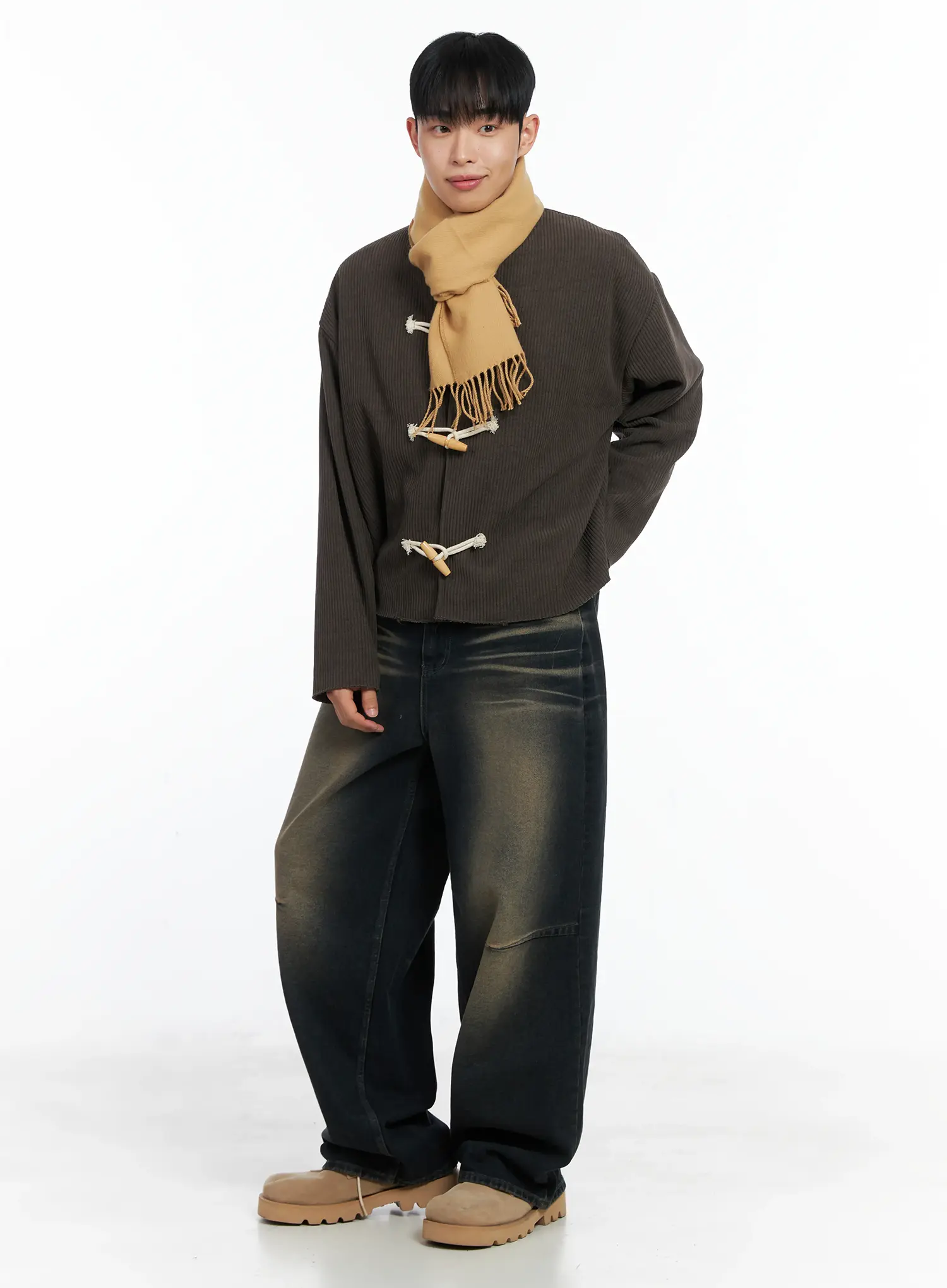 Men's Ribbed Toggle Jacket IN518 - Image 10