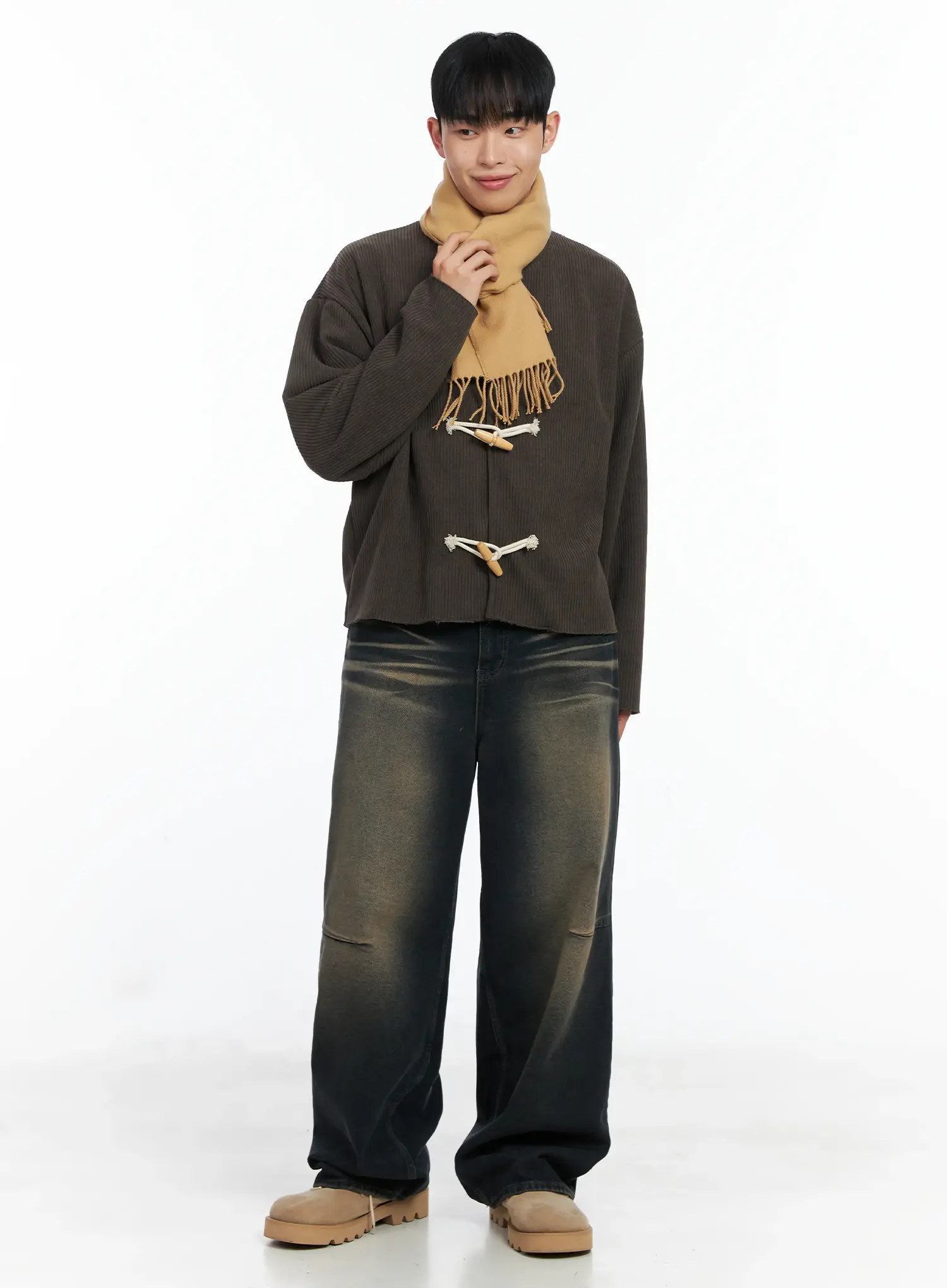 Men's Ribbed Toggle Jacket IN518 - Image 9