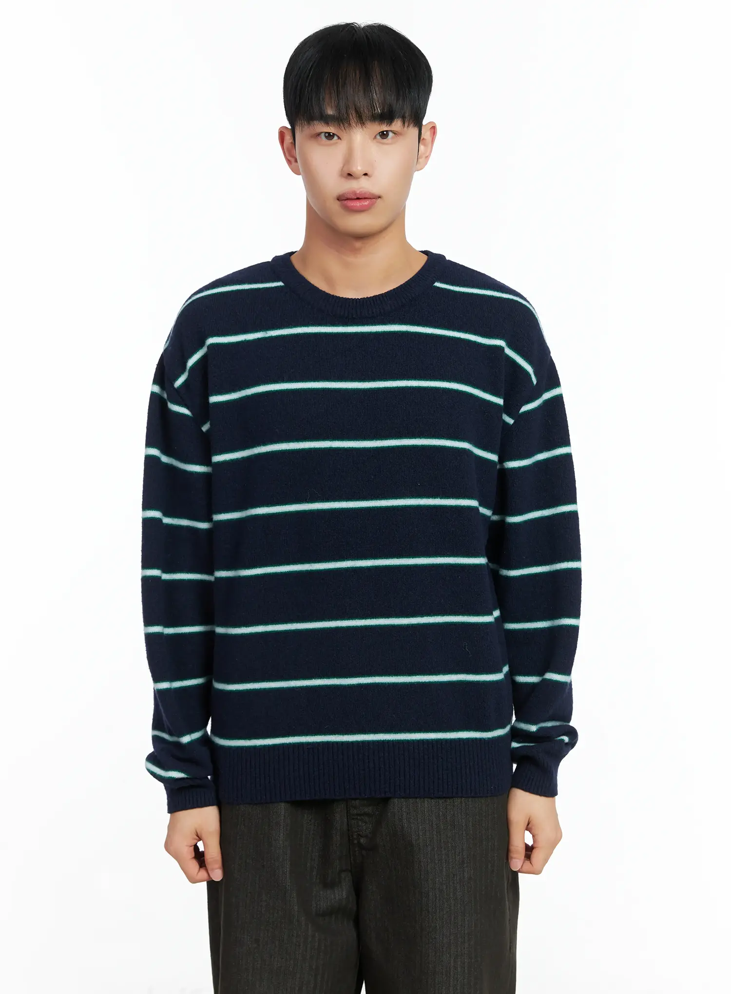 Men's Striped Knit Sweater IN518 - Image 13