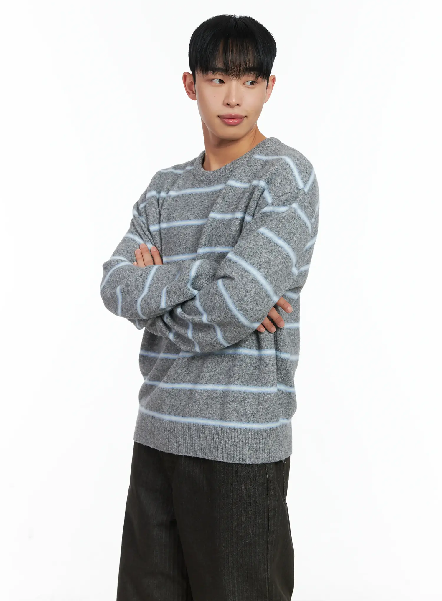 Men's Striped Knit Sweater IN518 - Image 6