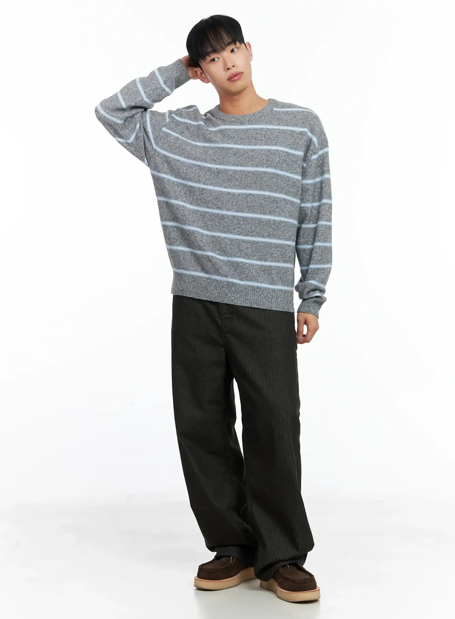 Men's Striped Knit Sweater IN518 - Image 7