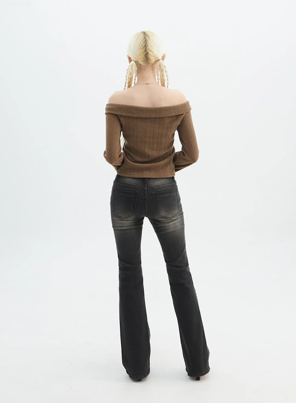 Off Shoulder Knit Top IN327 - Image 7