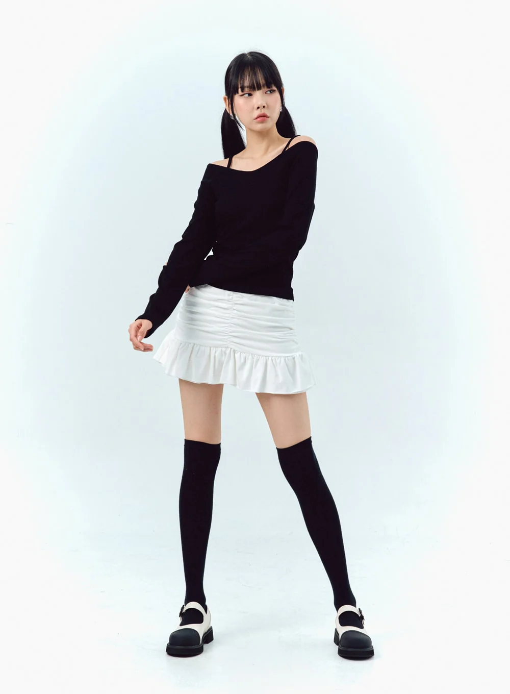 Off-Shoulder Long Sleeve Top IG304 - Image 3