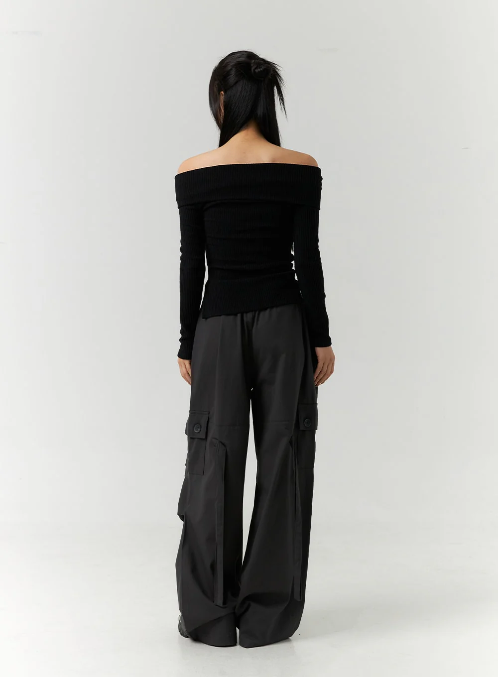 Off-Shoulder Slim Fit Knit Top CN317 - Image 7