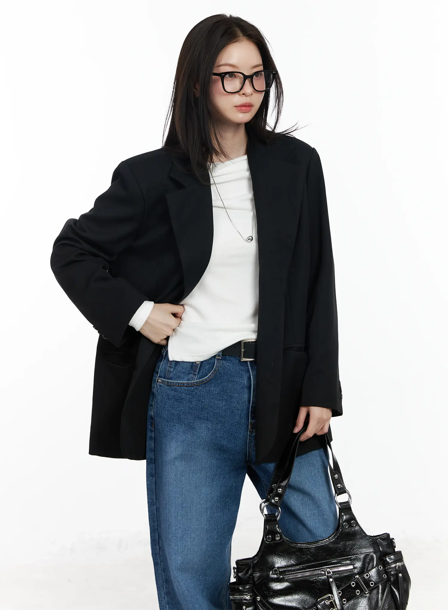 Oversized Blazer Jacket IF524 - Image 10