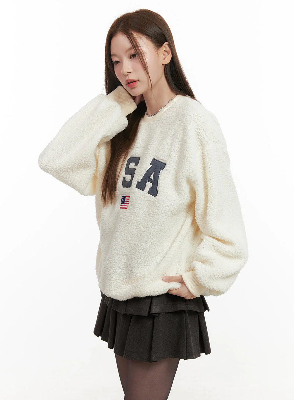 Polyester Embroidered Loose Fit Hoodie OD417 - Image 6