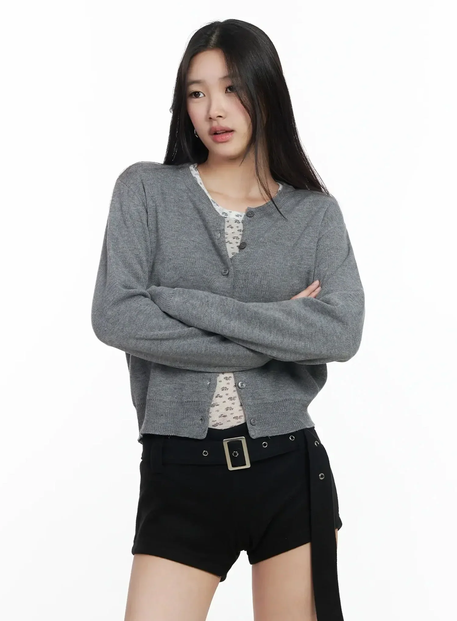 Round Neck Knit Cardigan IM502 - Image 16